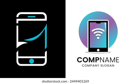 Mobile phone icon design idea modern minimalist creative unique concept template 