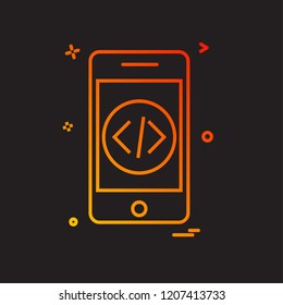 Mobile phone icon design vector