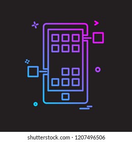 Mobile phone icon design vector