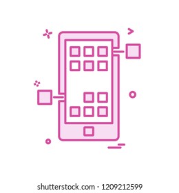 Mobile phone icon design vector