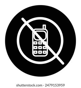 mobile phone icon with do not use