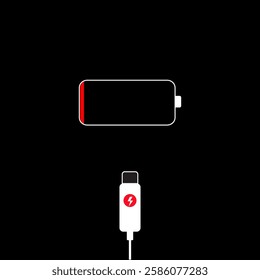 Mobile phone icon during charging, Battery need charge illustration icon, Low battery level Phone mobile smartphone mockup Charging phone 