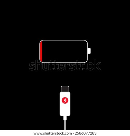 Mobile phone icon during charging, Battery need charge illustration icon, Low battery level Phone mobile smartphone mockup Charging phone 