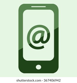  Mobile phone icon with Email sign icon (Vector)