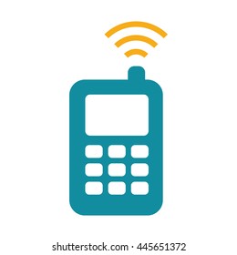 mobile phone icon flat color on white background