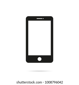 Mobile phone icon in flat design on a white background