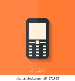 Mobile phone icon. Flat design.