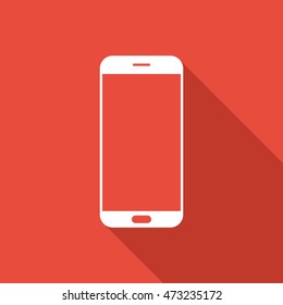 Mobile Phone Icon. Flat Design With Shadow.