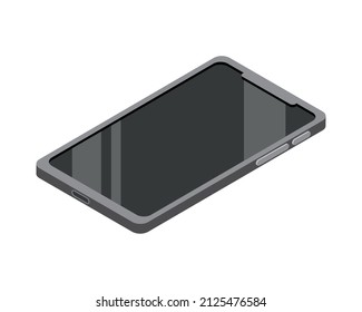 mobile phone icon flat isometric