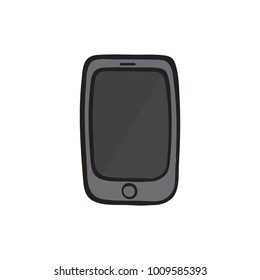 Mobile Phone icon in flat style isolated vector illustration on white transparent background