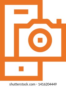 Mobile phone icon with flat style isolated on white background