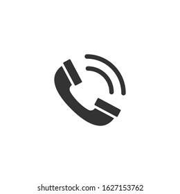 Mobile phone icon in flat style. Telephone talk vector illustration on white isolated background. Hotline contact business concept.