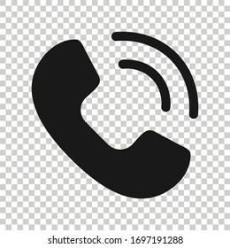 Mobile phone icon in flat style. Telephone talk vector illustration on white isolated background. Hotline contact business concept.