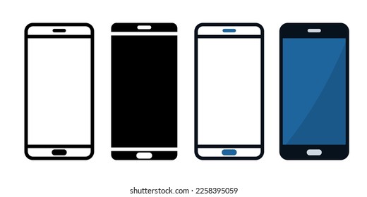 Mobiltelefonsymbol. Flacher Stil. Vektorgrafik auf weißem Hintergrund