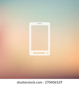 Mobile phone icon in flat style for web and mobile, modern minimalistic flat design. Vector white icon on gradient mesh background