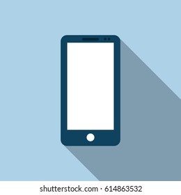 Mobile phone icon in flat style. Vector illustration for web design