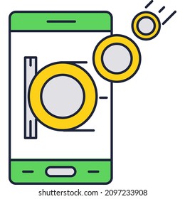 Mobiltelefonsymbol. Flaches VektorSmartphone einzeln auf weißem Hintergrund. E-Banking und Finanzen, digitale Zahlungen und Online-Banking-App
