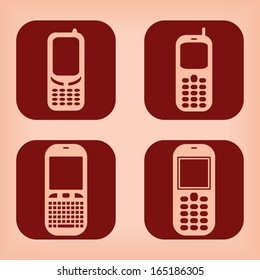 Mobile phone icon - four variations