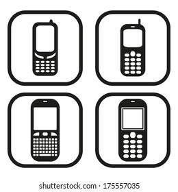 Mobile phone icon - four variations
