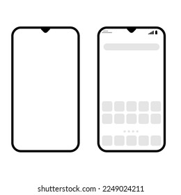 Mobile phone icon. Mobile phone full screen illustration. Flat design