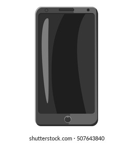 Mobile phone icon. Gray monochrome illustration of mobile phone vector icon for web