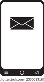 mobile phone icon illustration get email