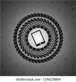 mobile phone icon inside dark badge