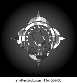 mobile phone icon inside grey camouflage texture