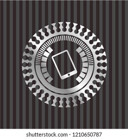 mobile phone icon inside silver badge