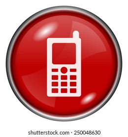 Mobile phone icon. Internet button on white background. 