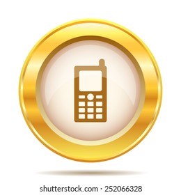 Mobile phone icon. Internet button on white background. EPS10 vector. 