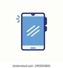 mobile phone icon, isolated blue icon theme gadget