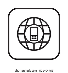 Mobile  Phone   icon, isolated. Flat  design. 