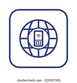 Mobile  Phone   icon, isolated. Flat  design. 