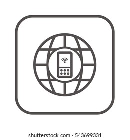 Mobile  Phone   icon, isolated. Flat  design. 
