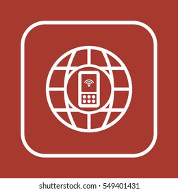Mobile  Phone   icon, isolated. Flat  design. 