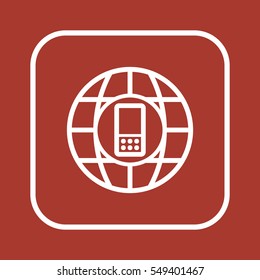 Mobile  Phone   icon, isolated. Flat  design. 
