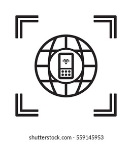 Mobile  Phone   icon, isolated. Flat  design. 
