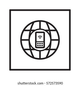 Mobile  Phone   icon, isolated. Flat  design. 