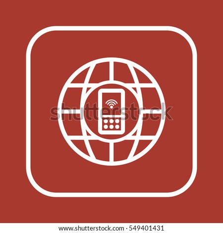 Mobile  Phone   icon, isolated. Flat  design. 