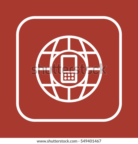 Mobile  Phone   icon, isolated. Flat  design. 