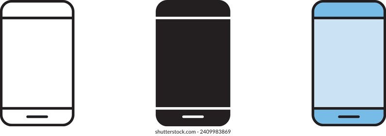 Handy-Symbol einzeln, ausgekleidet und farbig. Vektorgrafik