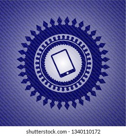 mobile phone icon with jean texture