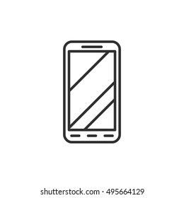 Mobile phone icon, line design. Smartphone, vector linear illustration.