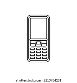 Mobile phone icon in line style icon, isolated on white background