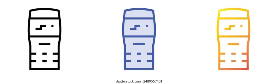 icono del teléfono móvil. Diseño de estilo de relleno lineal, azul y degradado aislado sobre fondo blanco