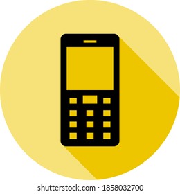 Mobile phone icon in long shadow style