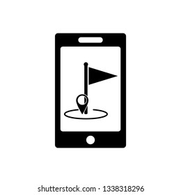mobile phone icon. map point icon. vector