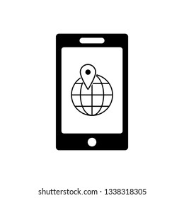 mobile phone icon. map point icon. vector