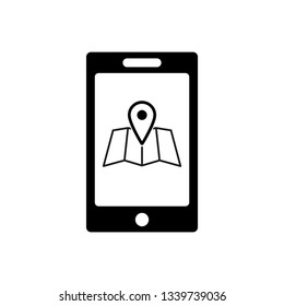 mobile phone icon. map point icon. vector